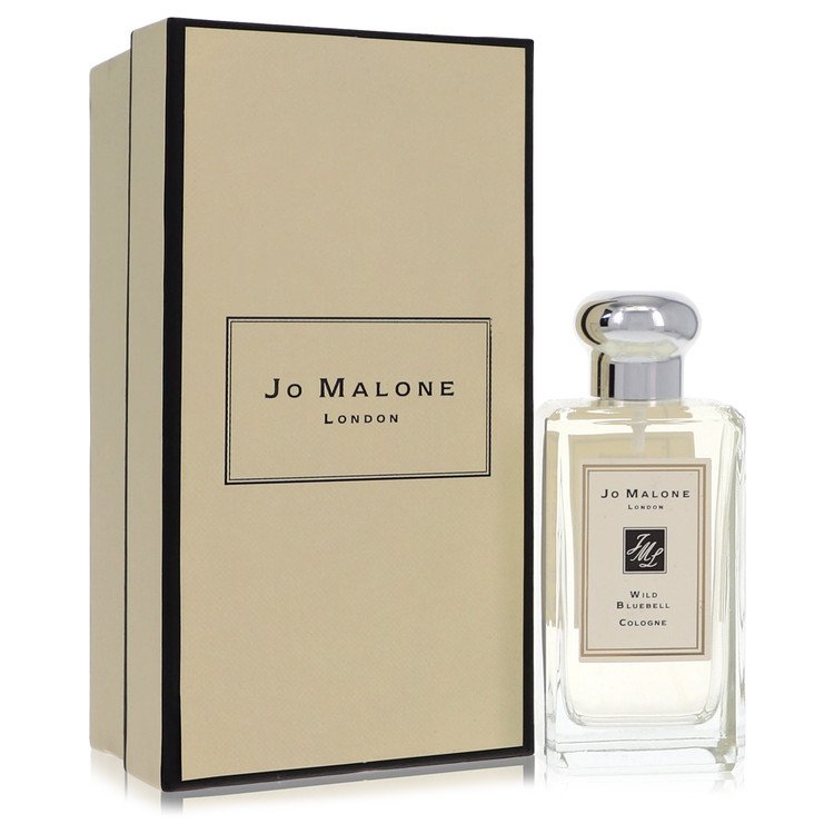 Jo Malone Wild Bluebell Cologne bottle — fresh floral fragrance with clove buds, clove leaves, bluebell, rose, white musk, and amber notes. 3.4 oz 