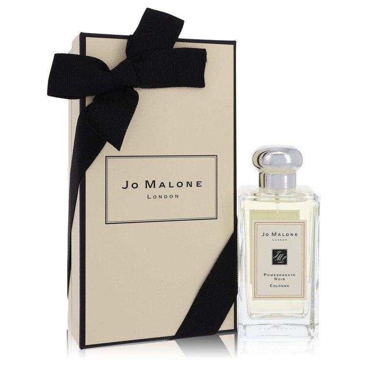 Jo Malone Pomegranate Noir Cologne bottle with pomegranate, plum, lily, clove, guaiacwood, incense, cedar and patchouli