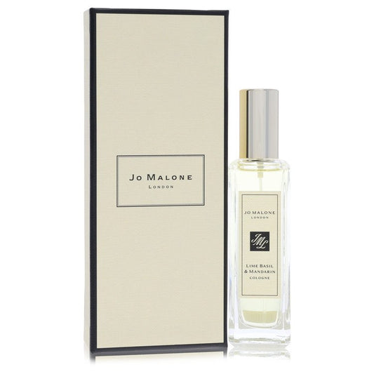 Jo Malone Lime Basil & Mandarin Cologne bottle — fresh citrus aromatic cologne with lime, mandarin, basil, white thyme, amber, and musk notes.