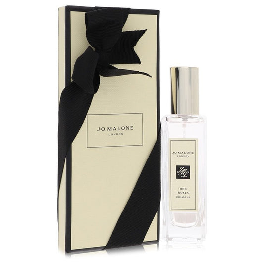 Jo Malone Red Roses Cologne bottle — floral fragrance with lemon, red roses, violet leaves, honeycomb, and green notes.