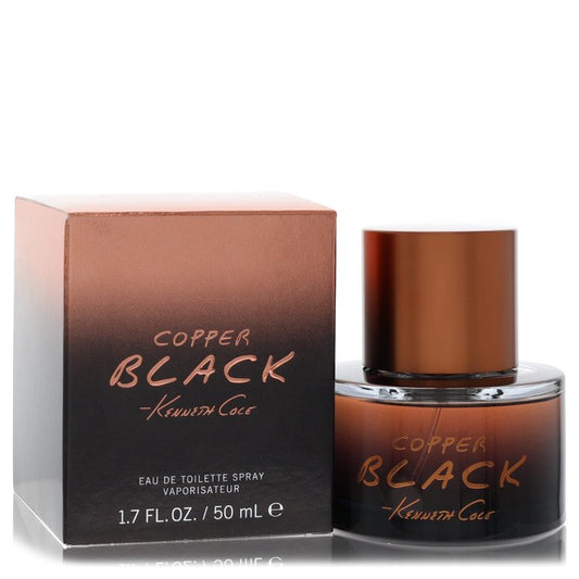 Copper Black Kenneth Cole perfume bottle and packaging on a white background