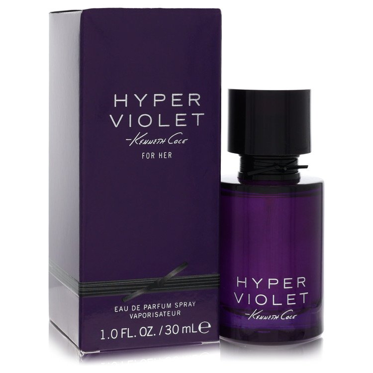 Hyper Violet perfume bottle and packaging on a white background
