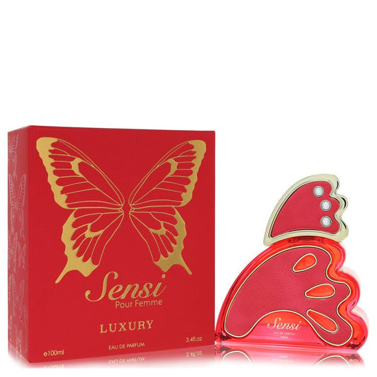 Khalis Sensi Luxury Collection perfume bottle with tangerine, peony, rose, sandalwood and patchouli notes
