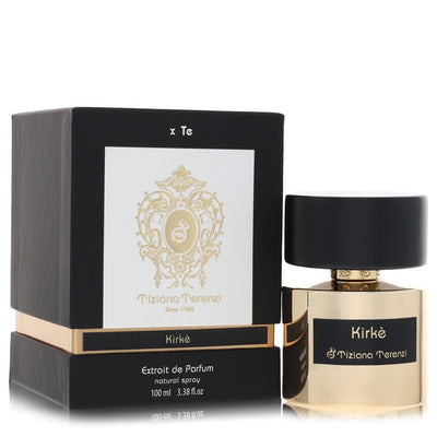 Kirke perfume bottle for women and men by Tiziana Terenzi — Fruity floral Extrait de Parfum with passionfruit, peach, raspberry, cassis, pear, sand, lily of the valley, heliotrope, musk, sandalwood, vanilla, and patchouli notes