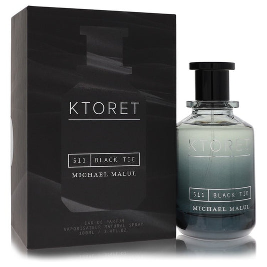 Ktoret 511 Black Tie Cologne bottle and packaging with bergamot, cardamom, pink pepper, lavender, elemi, vetiver, patchouli and cedarwood