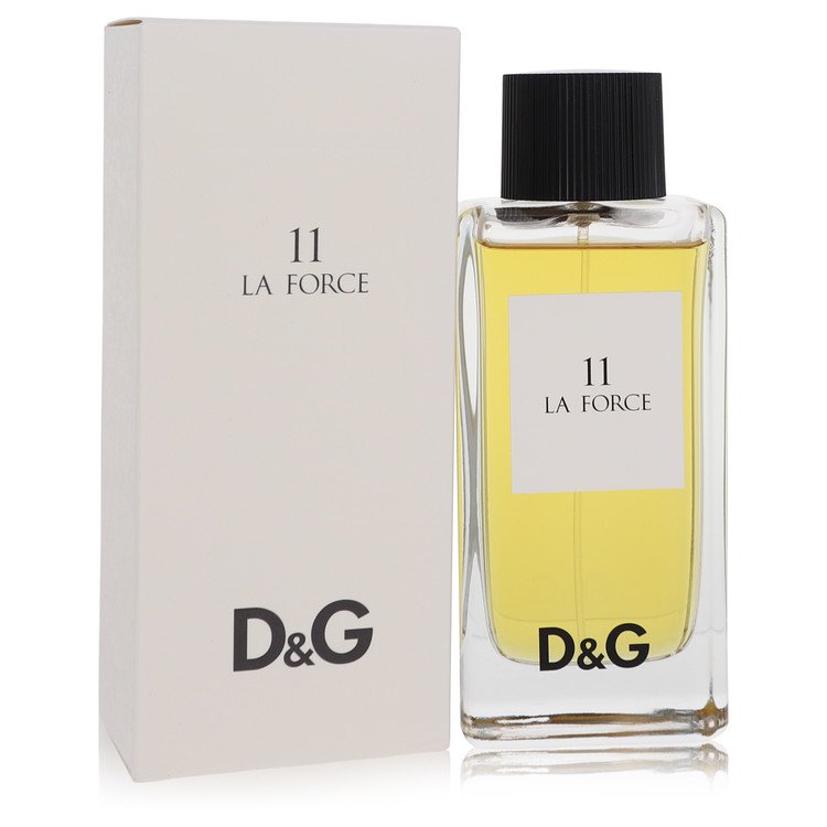 Dolce & Gabbana perfume bottle and packaging with '11 La Force' text on a white background