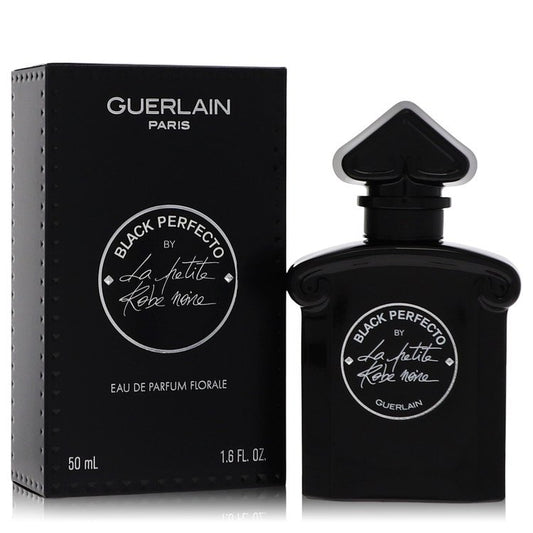La Petite Robe Noire Black Perfecto perfume bottle with sour cherry, almond, black tea, rose, leather, black musk, and patchouli
