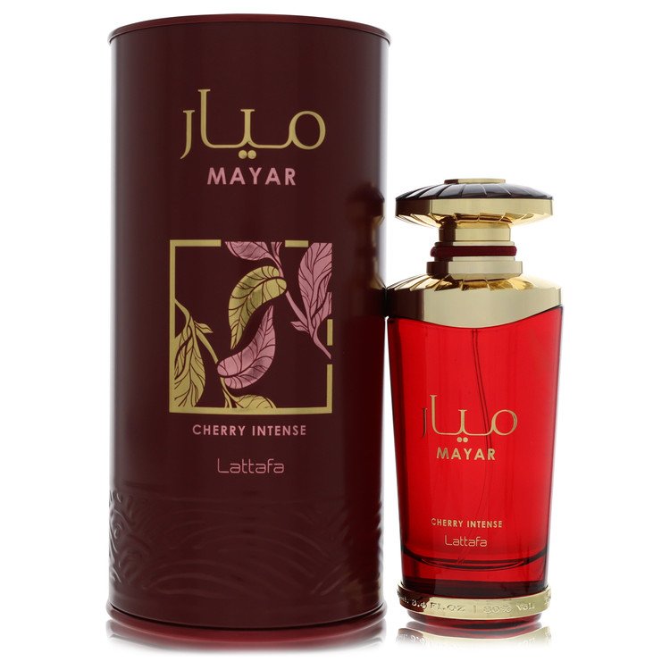 Lattafa Mayar Cherry Intense Perfume bottle — Fruity Oriental women's fragrance with cherry, almond, rose, and tonka bean notes