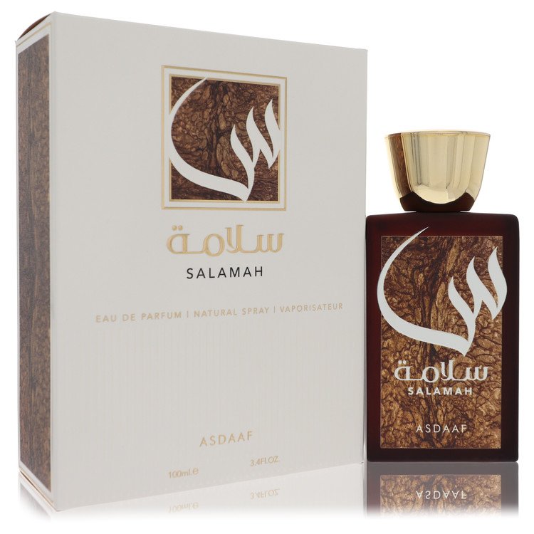 Lattafa Asdaaf Salamah Perfume bottle — oriental floral woody fragrance with bergamot, pear, rose, jasmine, amber, and vanilla.