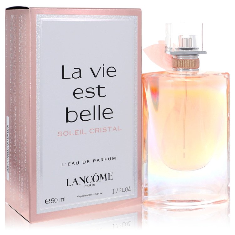 Lancôme La Vie Est Belle Soleil Cristal perfume bottle with radiant, sunlit glow