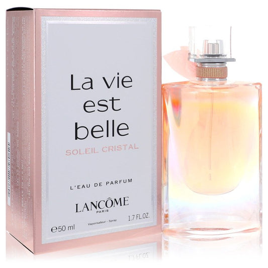 Lancôme La Vie Est Belle Soleil Cristal perfume bottle with radiant, sunlit glow