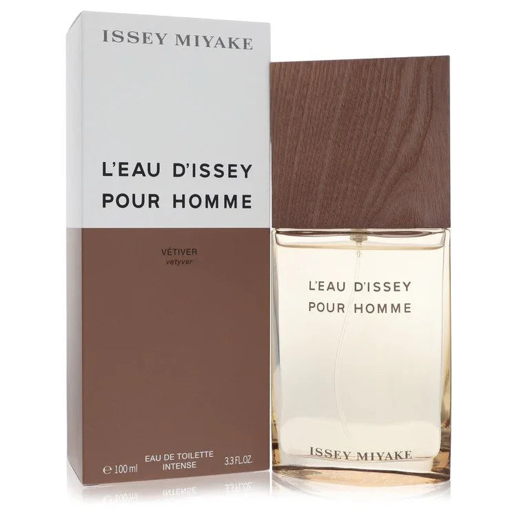 Issey Miyake L'eau D'issey Pour Homme Vetiver bottle — woody aromatic men's cologne with ginger, Haitian vetiver, clary sage, and ambroxan notes.
