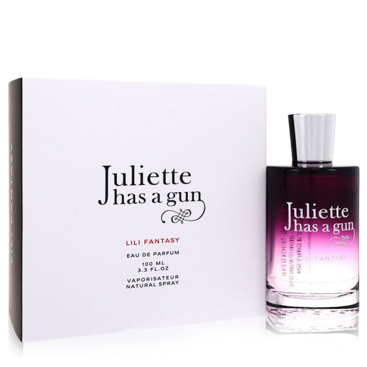 Perfume bottle and packaging of 'Juliette has a gun' Lili Fantasy on a white background