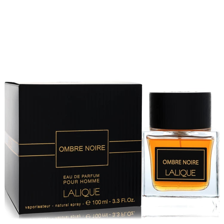 Lalique Ombre Noire bottle - warm spicy men's fragrance with fig leaf, tobacco, cognac and incense