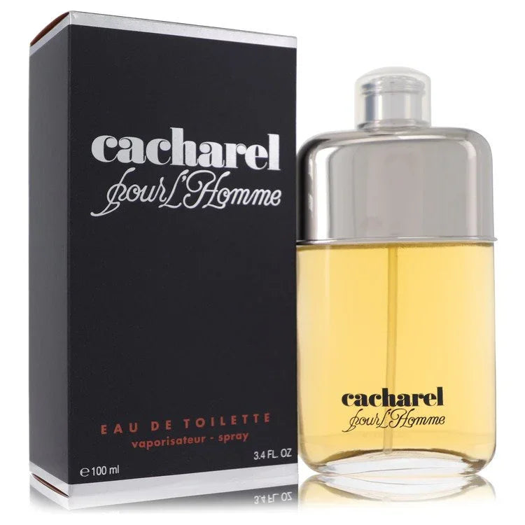 Cacharel pour L'Homme perfume bottle and packaging on a white background
