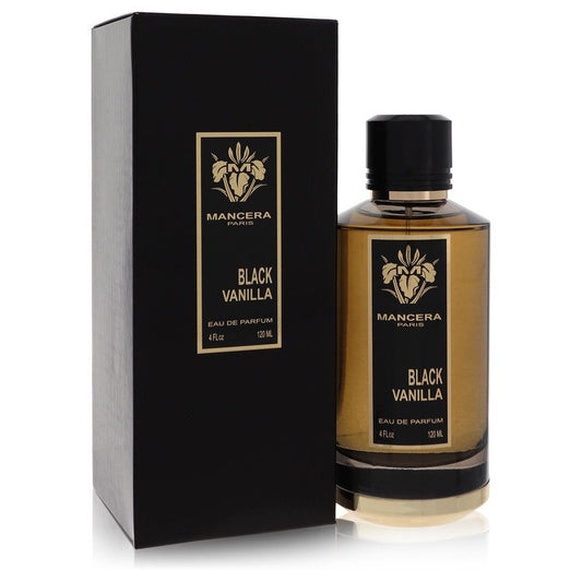Mancera Black Vanilla perfume bottle and packaging on a white background