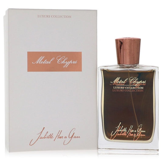 Perfume bottle and packaging of 'Metal Chypre' from 'Jacqueline Has A Gun' on a white background
