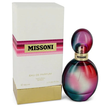 Missoni Eau de Toilette warm sunlit fuchsia and amber gradient bottle — luxury women's floral fruity fresh citrus woody aromatic fragrance featuring pear notes