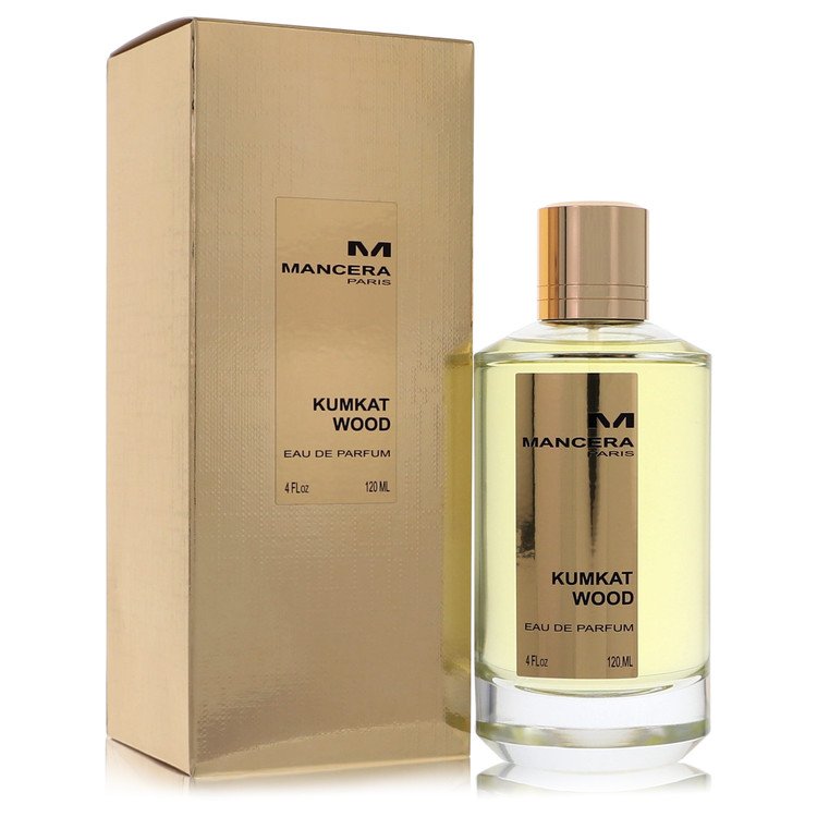 Mancera Kumkat Wood Eau de Parfum bottle and packaging on a white background