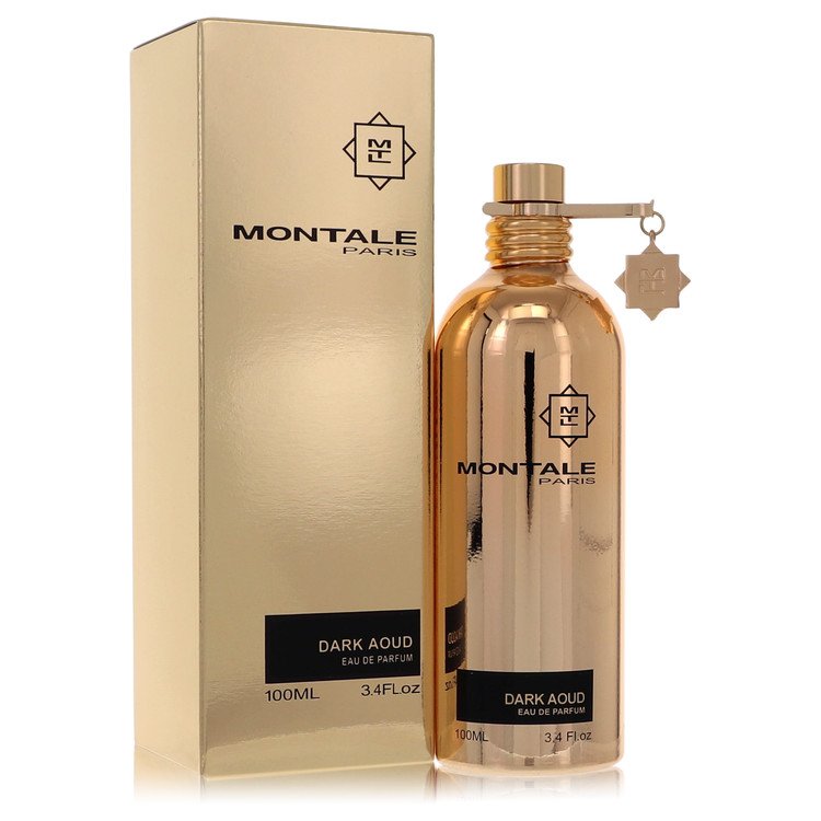 Montale Paris Dark Aoud perfume bottle and packaging on a white background