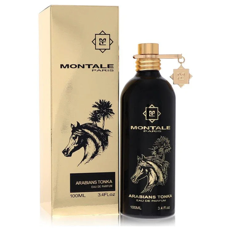 3.4 oz Montale Paris Arabians Tonka perfume bottle and packaging on a white background