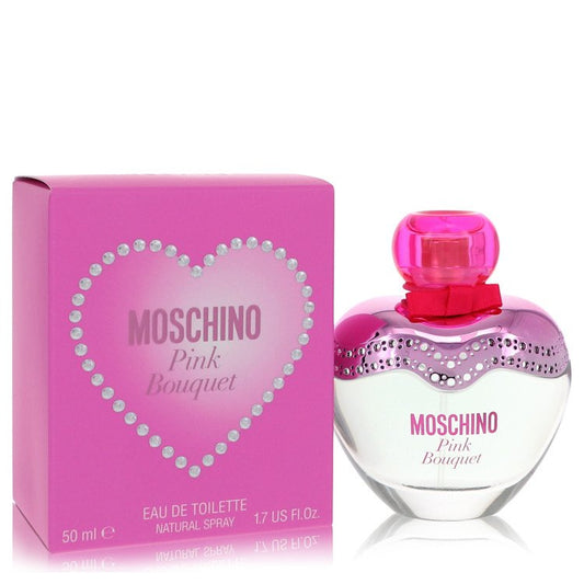 Moschino Pink Bouquet perfume bottle and packaging on a white background