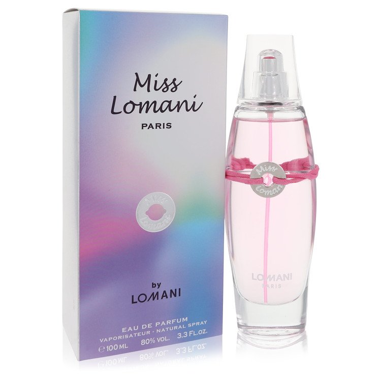 Miss Lomani perfume bottle for women by Lomani — Floral fruity fragrance with black currant, pear, jasmine, orange blossom, iris, patchouli, praline, and vanilla notes