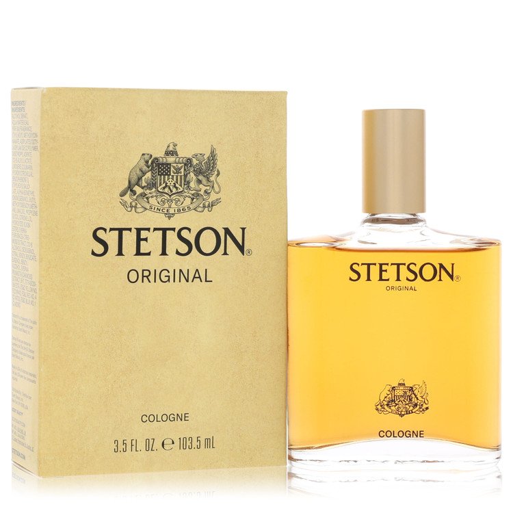 Stetson Cologne By Coty bottle with lavender, citrus, carnation, cedar, vetiver, honey, amber, vanilla and tonka bean