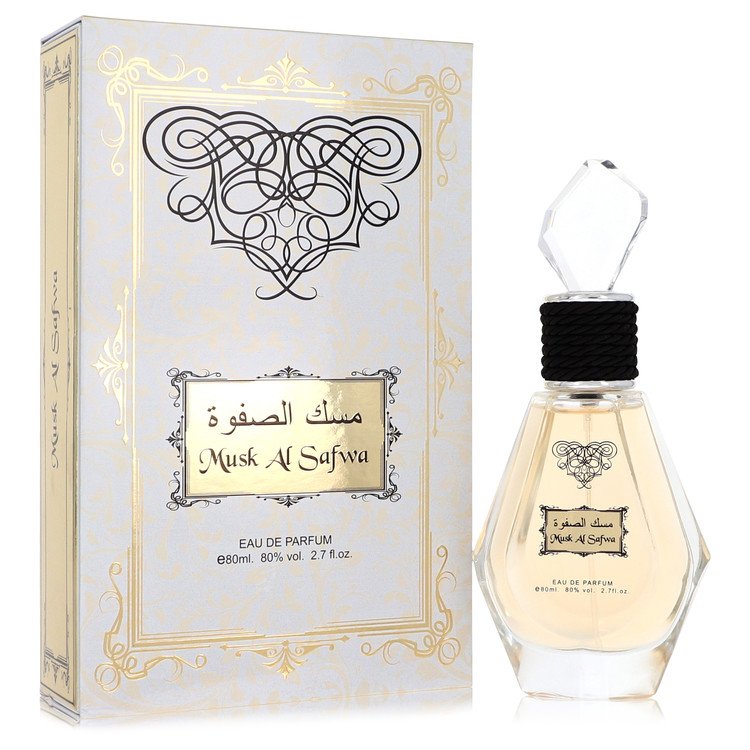 Musk Al Safwa perfume bottle and packaging on a white background
