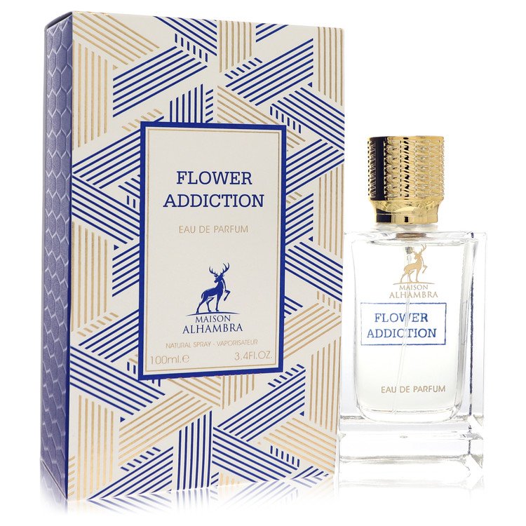 Maison Alhambra Flower Addiction Eau de Parfum with packaging on a white background