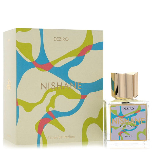 Nishane Deziro Extrait de Parfum bottle — Woody Aromatic men's fragrance with bergamot, cardamom, lavender, vetiver, and sandalwood notes