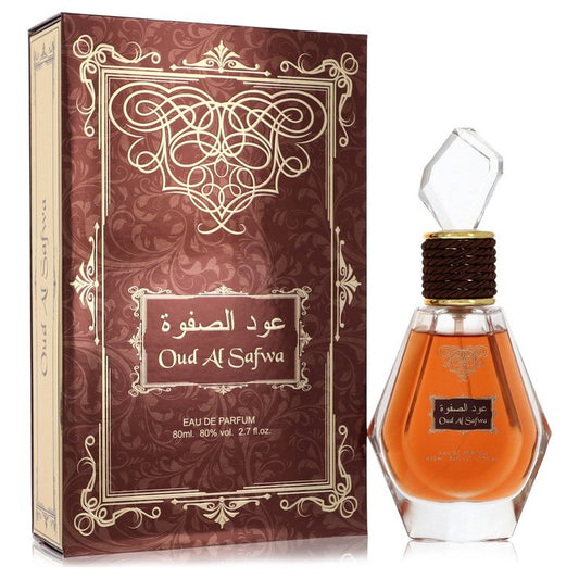 Oud Al Safwa perfume bottle and packaging on a white background