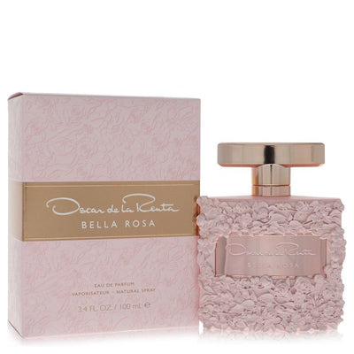 Bella Rosa perfume bottle for women by Oscar De La Renta — Floral chypre fragrance with pink pepper, freesia, mandarin orange, pink rose, jasmine, orris, patchouli, amber, and sandalwood notes
