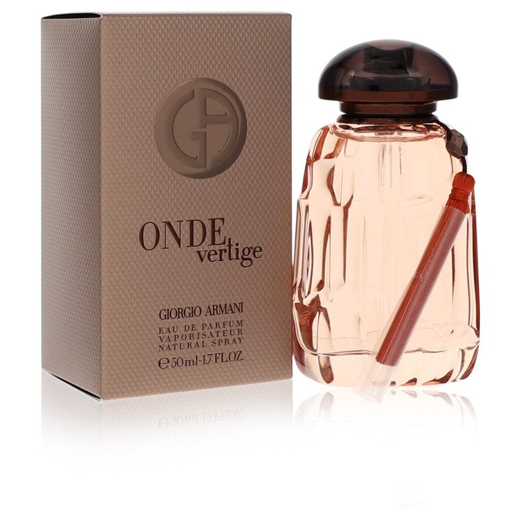 Giorgio Armani Onde Verlitage perfume bottle and packaging on a white background