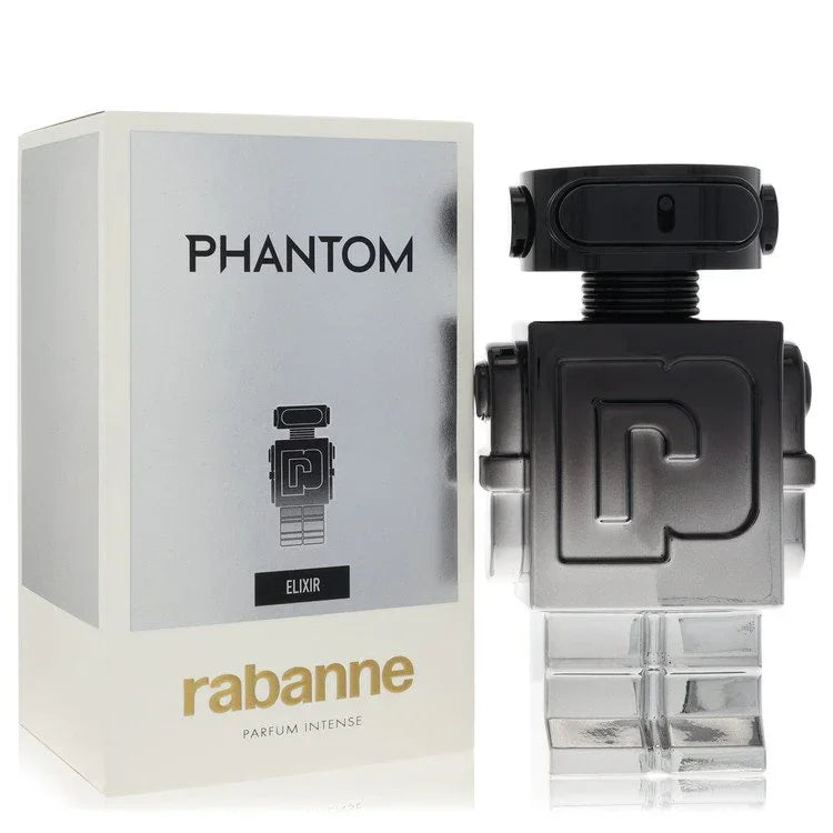 Paco Rabanne Phantom Elixir Cologne bottle - marine mineral vanilla oud fragrance with sea notes, mineral notes, oud and vanilla bean
