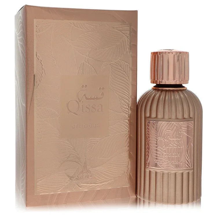 Qissa perfume bottle and packaging on a white background