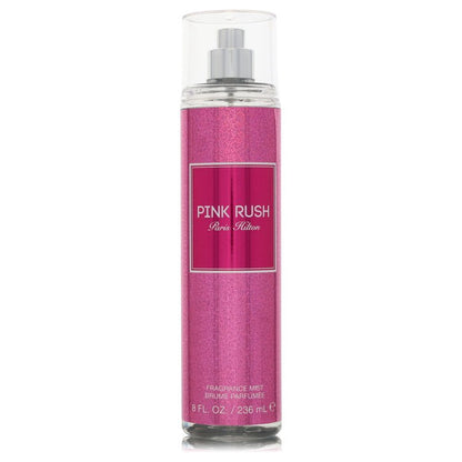 Paris Hilton Pink Rush perfume bottle — fruity floral fragrance for women with bergamot, Asian pear, goji berries, pink peony, Turkish rose, coral hibiscus, amber, cashmere woods, and tonka notes