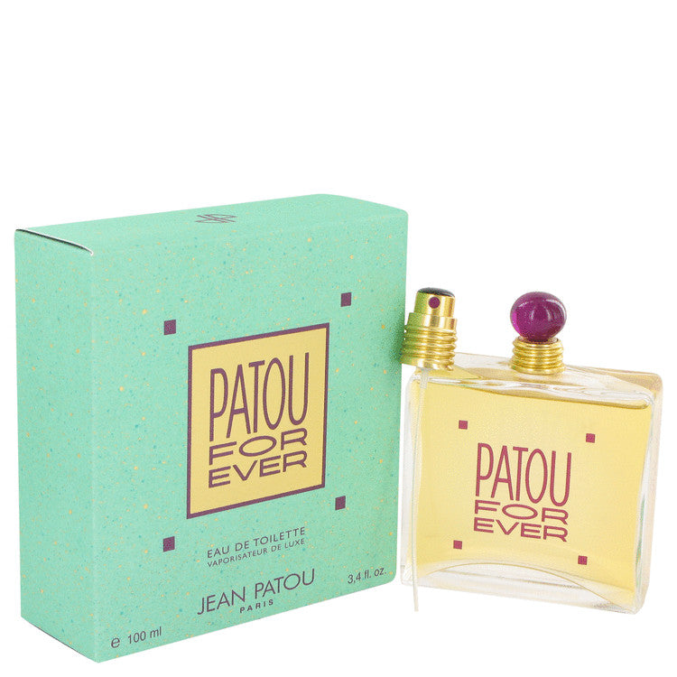Perfume bottle and packaging of 'Patou For Ever' by Jean Patou on a white background