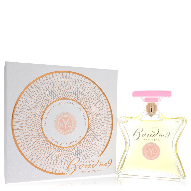 Bond No. 9 Park Avenue Eau de Parfum bottle - Women's floral aldehydic fragrance with aldehydes, bergamot, peony, rose, jasmine, sandalwood, musk, and vetiver