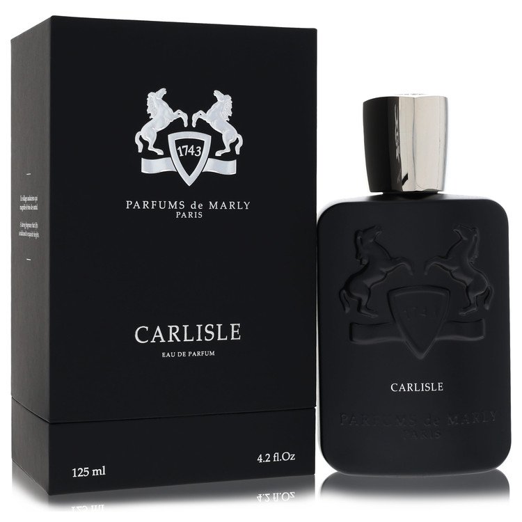 Parfums de Marly Carlisle Eau de Parfum bottle — woody spicy unisex perfume with green apple, nutmeg, tonka bean, rose, vanilla, and patchouli notes.
