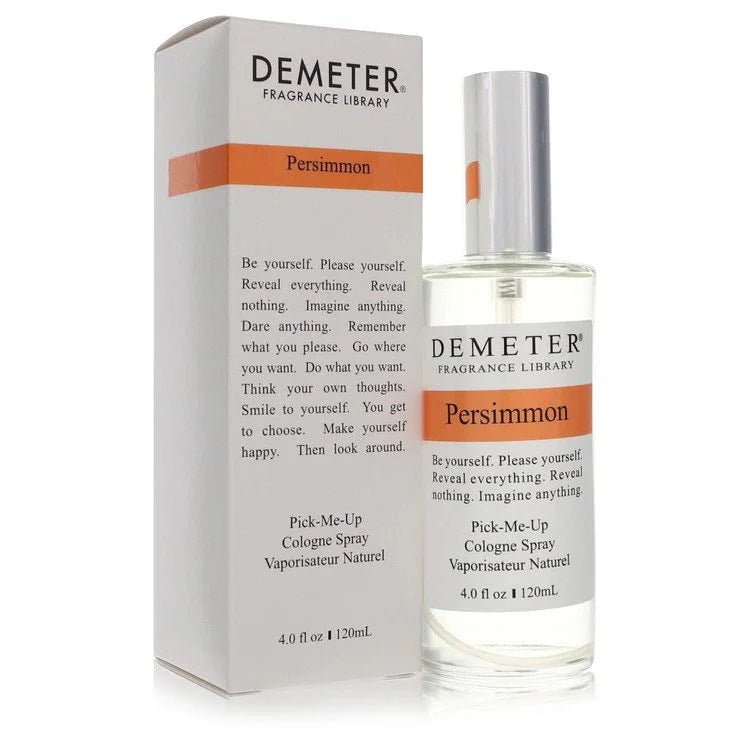 Demeter Persimmon cologne spray bottle and packaging on a white background