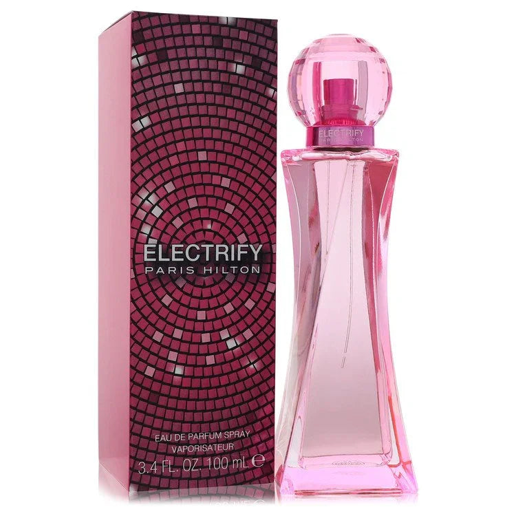 Paris Hilton Electrify perfume bottle vibrant floral fragrance