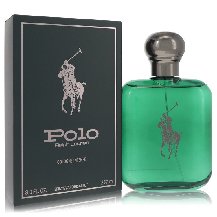 Polo Cologne Intense bottle for men — Bold aromatic fougere fragrance with basil, mint, grapefruit, clary sage, patchouli, and vetiver notes