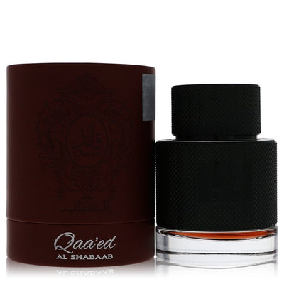 Lattafa Qaaed Al Shabaab bottle - dark leather and oud fragrance with osmanthus, cedar and amber