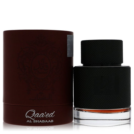 Lattafa Qaaed Al Shabaab bottle - dark leather and oud fragrance with osmanthus, cedar and amber