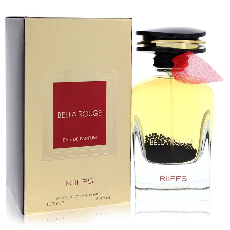 Bella Rouge perfume bottle and packaging by Riiffs on a white background