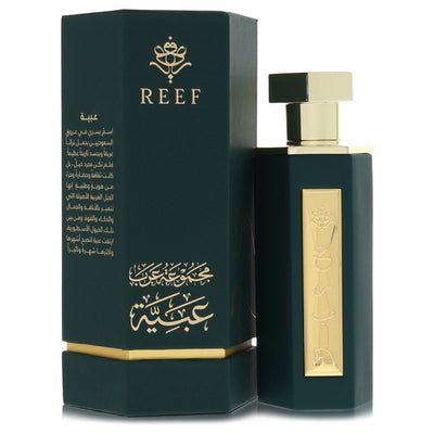 Reef Obaiah Parfum Cologne bottle — warm spicy woody men fragrance with bergamot, lemon, cinnamon, amber, cedarwood, and vanilla.