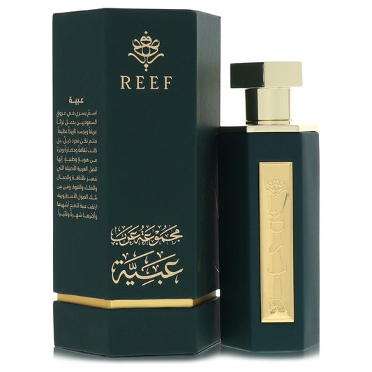 Reef Obaiah Parfum Cologne bottle — warm spicy woody men fragrance with bergamot, lemon, cinnamon, amber, cedarwood, and vanilla.