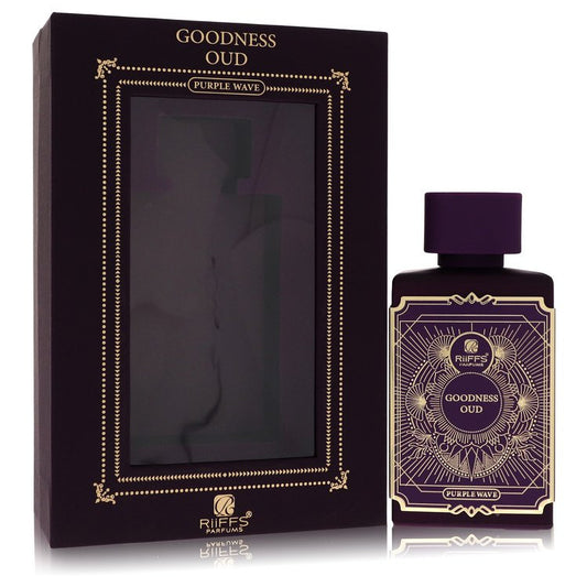 Goodness Oud perfume bottle and packaging on a white background