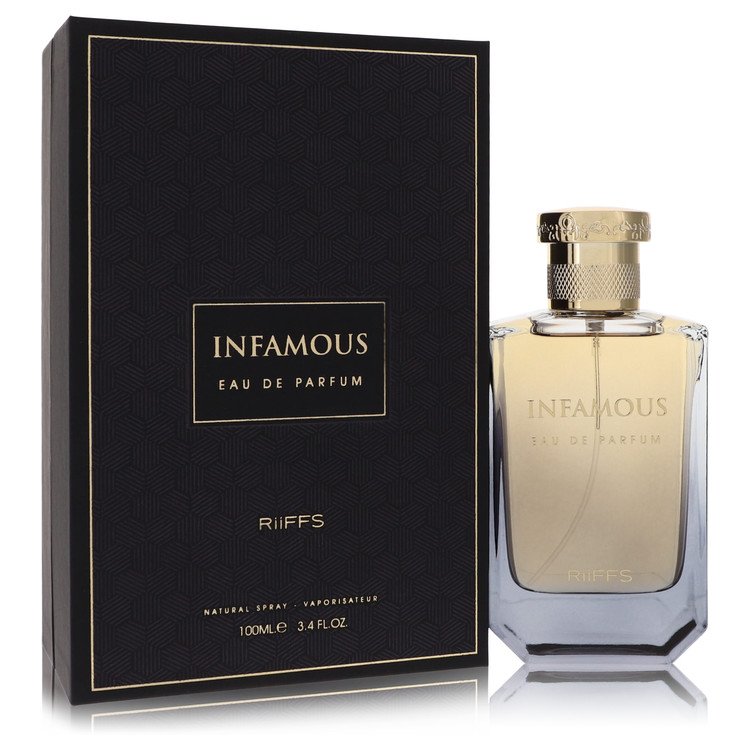Infamous Eau de Parfum bottle and packaging on a white background